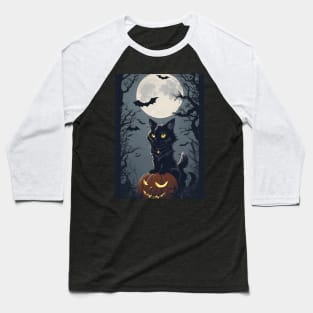 Halloween cat Baseball T-Shirt